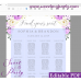 Purple roses seating chart,Ivory purple roses seating chart,(144)